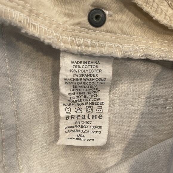 Prana Paisley Swirl Floral White Print Pants Size 10 - Picture 7 of 7